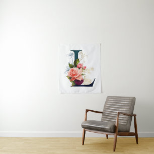 Tenture LETTRE MONOGRAPHIQUE Florale FLASTIQUE L