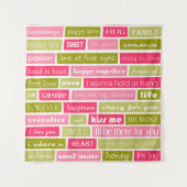 Tenture Lettres d'amour rose et vert (Devant)