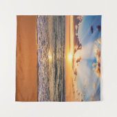 Tenture Lever d'océan, horizon bleu profond. (Devant (Horizontal))