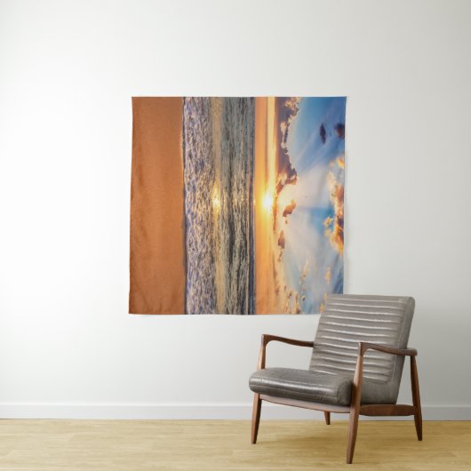 Tenture Lever d'océan, horizon bleu profond. (En situation (horizontale))