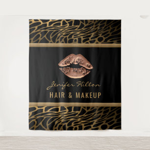Tenture Lèvres de baiser léopard or contemporain
