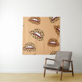 Tenture lèvres Empreintes de léopard sans couture motif, l (En situation)