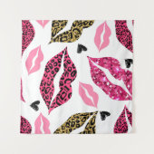 Tenture Lèvres scintillantes : Motif de mode Leopard (Devant (Horizontal))