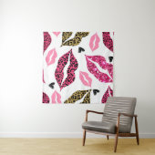 Tenture Lèvres scintillantes : Motif de mode Leopard (En situation (horizontale))