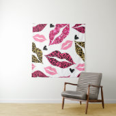 Tenture Lèvres scintillantes : Motif de mode Leopard (En situation)