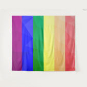 Tenture LGBT drapeau arc-en-ciel lignes motif de maillage  (Devant (Horizontal))
