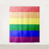 Tenture LGBT drapeau arc-en-ciel lignes motif de maillage  (Devant)