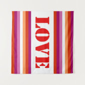 Tenture LGBTQ+ Drapeau lesbien avec amour Stripes Pride - (Devant (Horizontal))