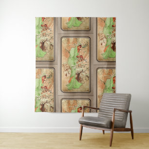 Tenture L'hiver dans un cap vert par Alphonse Mucha