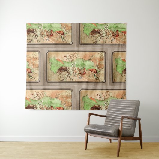 Tenture L'hiver dans un cap vert par Alphonse Mucha (En situation (horizontale))