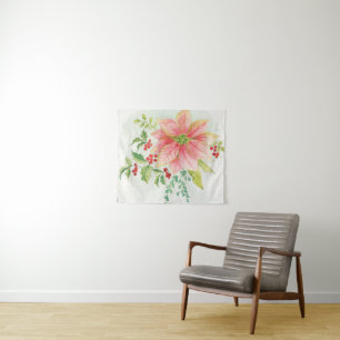 Tenture L'hiver fleurit poinsettia de floraison rose de