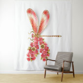 Tenture libellule de fleurs avec sakura de bijoux (En situation)