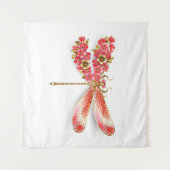 Tenture libellule de fleurs avec sakura de bijoux (Devant (Horizontal))