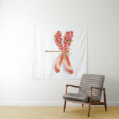 Tenture libellule de fleurs avec sakura de bijoux (En situation (horizontale))