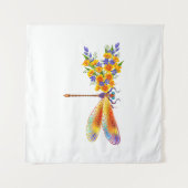 Tenture libellule de fleurs jaunes (Devant (Horizontal))