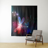 Tenture libellule rouge brillante (En situation)