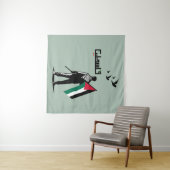 Tenture Libérez la Palestine en arabe (En situation (horizontale))