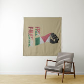 Tenture liberté de la palestine libre pour la palestine (En situation (horizontale))