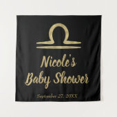 Tenture LIBRA Or Septembre Octobre Anniversaire Astrologie (Devant)