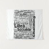 Tenture Libra Zodiac Word Cloud Inspiration (Devant (Horizontal))