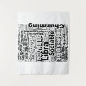 Tenture Libra Zodiac Word Cloud Inspiration (Devant)