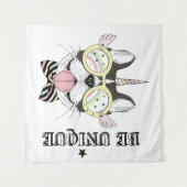 Tenture Licorne de bouledogue français (Devant (Horizontal))