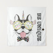 Tenture Licorne de bouledogue français (Devant)