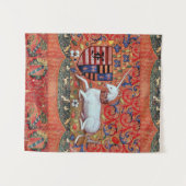 TENTURE LICORNE, FLEURS MÉDIÉVALES D'IMAGINAIRE, (Devant (Horizontal))