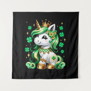 Tenture Licorne Mignonne Trèfle St Patrick
