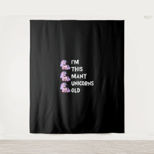 Tenture Licorne Mignonne Vieille 3 Trois Ans Anniversaire