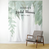 Tenture Lieu Vert Aquarelle Eucalyptus Baby Shower (En situation)