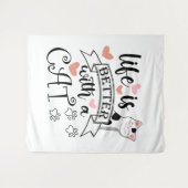 Tenture Life is Better With a Cat quote slogan (Devant (Horizontal))