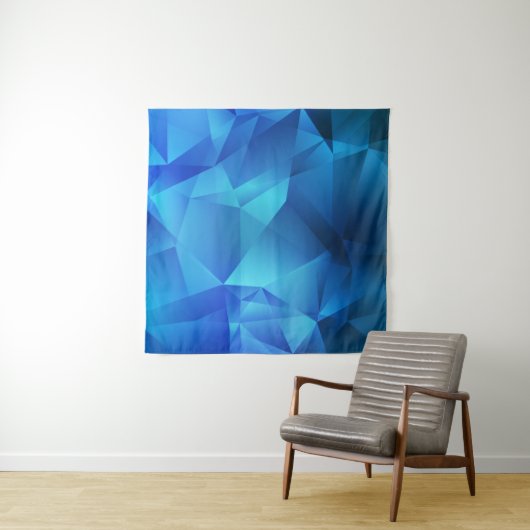 Tenture Light BLUE gradient triangles template. Creative i (En situation (horizontale))