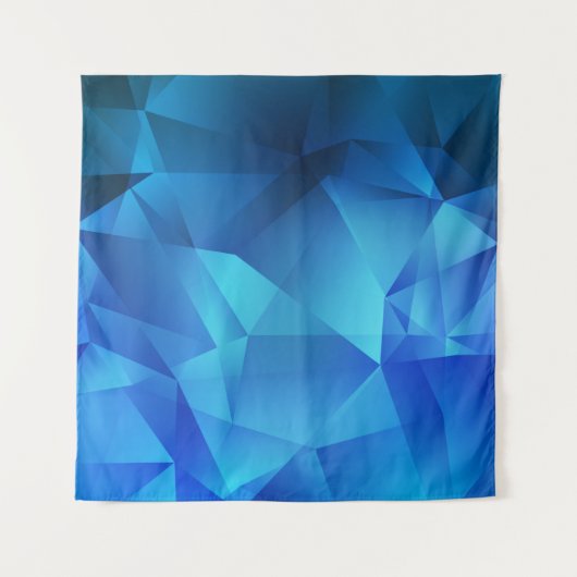 Tenture Light BLUE gradient triangles template. Creative i (Devant)