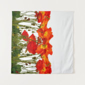 Tenture Ligne de coquelicots rouges isolés (Devant (Horizontal))