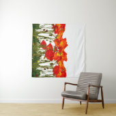 Tenture Ligne de coquelicots rouges isolés (En situation (horizontale))