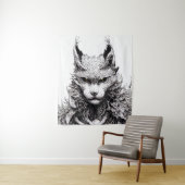 Tenture Ligne d'illustration de Lynx Wild Cat Animal Wild  (En situation)