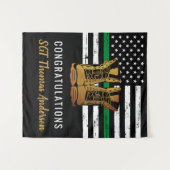 Tenture Ligne verte fine Coutume Armée Retraite militaire (Devant (Horizontal))