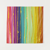 Tenture Lignes arc-en-ciel : composition de luxe abstraite (Devant (Horizontal))