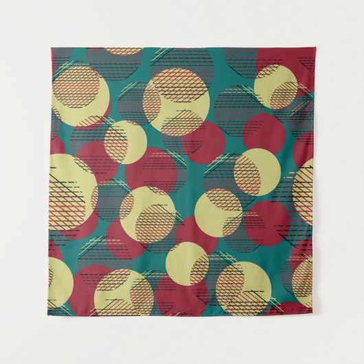 Tenture Lignes cercles : Motif Abstrait sans fil (Devant)
