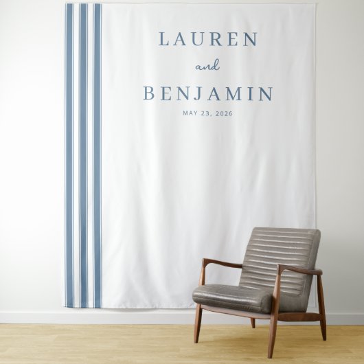 Tenture Lignes minimalistes Navy élégantes (En situation)