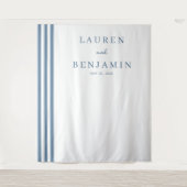 Tenture Lignes minimalistes Navy élégantes (Devant)