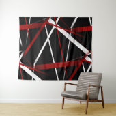 Tenture Lignes rouges de Criss et blanches croisées sans (En situation (horizontale))