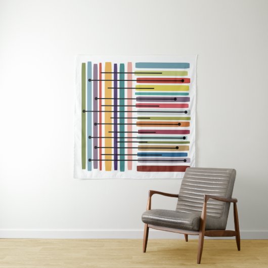 Tenture Lignes simples Art Abstrait coloré (En situation (horizontale))