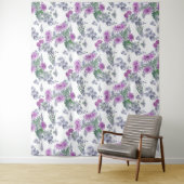 Tenture Lilac chrysanthemum , watercolor (En situation)