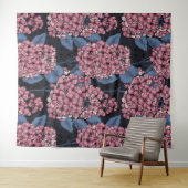 Tenture Lilac rose sur bleu foncé (En situation (horizontale))