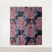 Tenture Lilac rose sur bleu foncé (Devant)