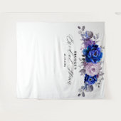 Tenture Lilas bleu royal floral mariage photo (Devant (Horizontal))