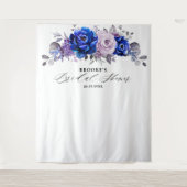 Tenture Lilas bleu royal floral mariage photo (Devant)