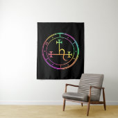 Tenture Lilith sigil. Lune noire Goddess phoque Tapestry (En situation)